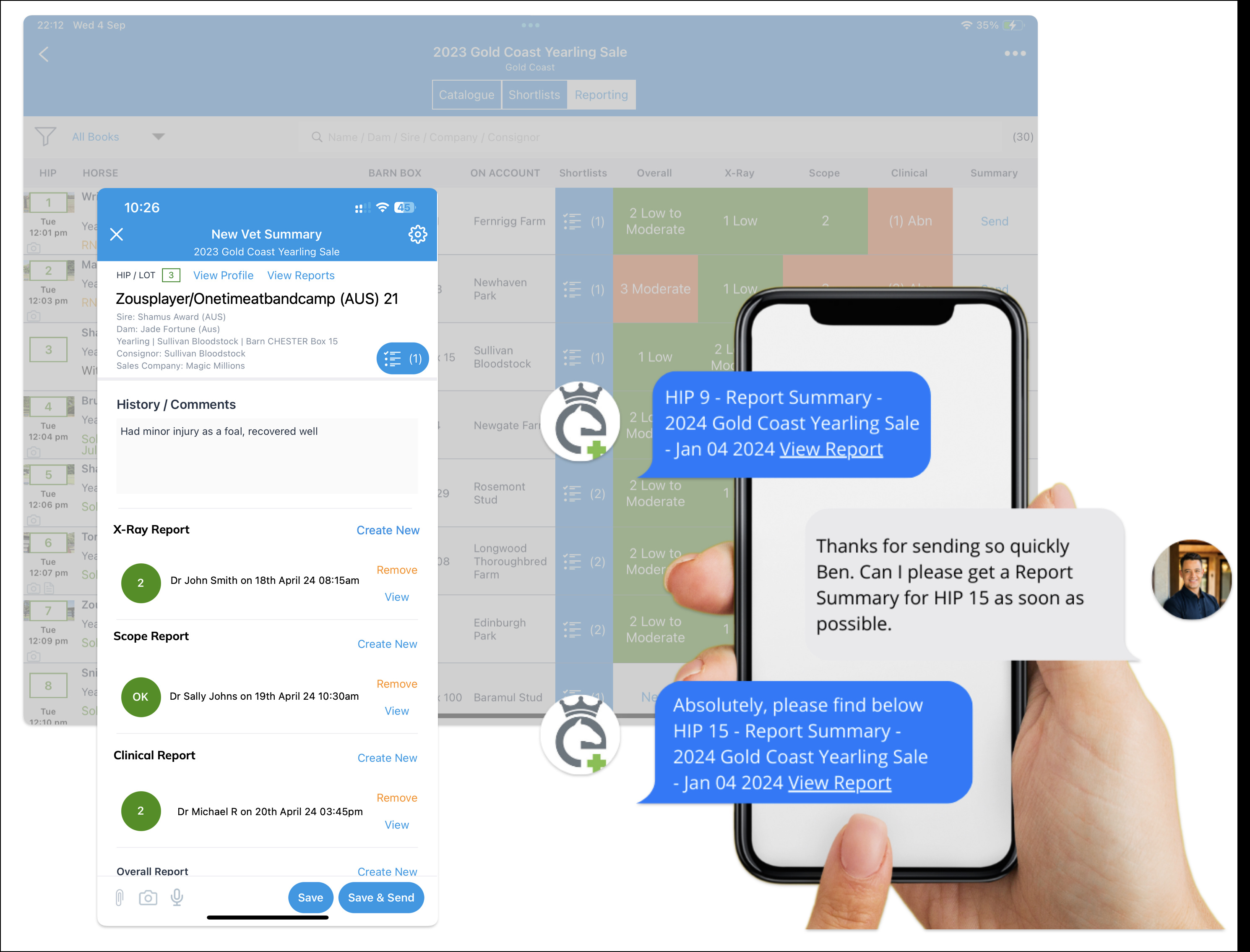 Page d'atterrissage Vet - iMessage Chat